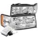 FOR 97-99 CADILLAC DEVILLAC CHROME REPLACEMENT HEADLIGHT HEADLAMP LAMP+6000K HID