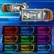 For 94-02 Dodge Ram 1500-3500 RGB LED Light Bar Headlights Replacement Chrome