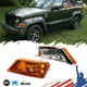 Amber Park Signal Marker Lights for 08-12 Jeep Liberty Set 57010125AA 57010124AA
