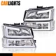 FITS 03-07 CHEVY SILVERADO AVALANCHE LED DRL HEADLIGHT BUMPER LAMPS CHROME/CLEAR
