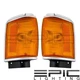 Left Right Pair Chrome Park Signal Lamps for 1987-89 TOYOTA 4RUNNER PICKUP 4WD