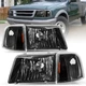 For 1993-1997 Ford Ranger PickUp Black Headlights +Signal Lamps LEFT+RIGHT 