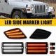 For Jeep Wrangler TJ 1997-06 Smoke LED Bumper Signal Front Side Marker Light 4X