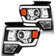 Fit For 2009-2014 Ford F150 Pickup Dual LED DRL Projector Headlights L+R Pair