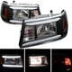Black Headlights For 2001-2011 Ford Ranger w/LED DRL Headlamps Left & Right