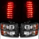 Black Headlights & LED Tail Lights For 2007-2014 Chevy Silverado 1500 2500 3500 Black Headlights & LED Tail Lights For 2007-2014 Chevy Silverado 1500 2500 3500