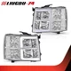 Fit For 07-13 Chevy Silverado LED DRL Chrome/Clear Tube Headlights New Fit For 07-13 Chevy Silverado LED DRL Chrome/Clear Tube Headlights New