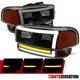 Fit 1999-2006 GMC Sierra Yukon XL Smoke Headlights+Sequential LED Bumper Lamps