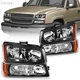 For 2003-2006 Chevy Avalanche Headlights Assembly Kit Headlamps Pair Replacement