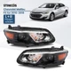 Halogen Headlight For 2016 2017 2018 Chevy Malibu Black Housing W/ bulb L+R Pair