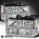 Fits 94-98 GMC C/K 1500 2500 Sierra Yukon Suburban Headlights+Bumper+Corner Lamp