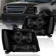 Pair Smoke Headlights For 2007-2014 Chevy Tahoe Avalanche Suburban 1500 2500