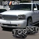 For 2000-2006 GMC Yukon Denali Black Halo Projector Headlights+Bumper Lamps Pair