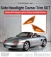 Porsche 986 Boxster Headlight Corner Amber Light Lens Kit GENUINE