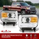 Chrome OE Style LED DRL Head Lights Lamp For 2014-2018 GMC Sierra 1500 2500 3500