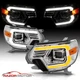 [LED C Light Bar]2012-2015 For Toyota Tacoma Chrome Switchback Headlights L+R