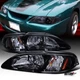 Headlights Corner Lamps Fit 1994-1998 Ford Mustang GT Smoke Headlamps Left+Right