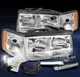 FOR 1997 1998 1999 CADILLAC DEVILLAC CHROME HEADLIGHTS LAMP W/LED DRL SIGNAL+HID
