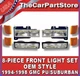 94 95 96 97 98 GMC Pickup PU Truck Suburban Headlights & Parking Lights Set