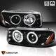 Jet Black Fits 1999-2006 GMC Sierra 00-06 Yukon XL LED Halo Projector Headlights