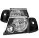 FOR 02-05 FORD EXPLORER REPLACEMENT HEADLIGHTS HEADLAMPS LAMPS BLACK LH+RH PAIR