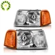 Chrome Headlights + Amber Corner Signal Lamps For 2001-2011 Ford Ranger LH +RH
