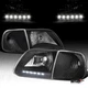 Fit Ford 1997-2003 F150 1997-2002 Expedition LED Head Lights w/ Corner Lamps 4PC