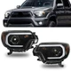 Headlights Headlamps Black LED Fit For Toyota Tacoma 2012-2015 Left+Right Pair