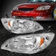 FOR 04-05 HONDA CIVIC SEDAN COUPE CHROME HOUSING AMBER CORNER HEADLIGHT HEADLAMP