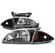 FOR 00 01 02 CHEVY CAVALIER REPLACEMENT HEADLIGHTS HEADLAMP LAMP W/CORNER BLACK FOR 00 01 02 CHEVY CAVALIER REPLACEMENT HEADLIGHTS HEADLAMP LAMP W/CORNER BLACK