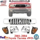 Grille Assembly Chrome + Headlights +Corner Lights For 2001-04 Toyota Tacoma 4WD