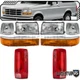 Halogen 8-Piece COMBO for FORD 92-96 BRONCO 90-97 F150 F250 F350