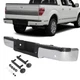 Chrome-Complete Steel Rear Bumper Assembly w/ Park For 2009 2010-2014 Ford F150