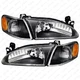 For 1998 1999 2000 Toyota Corolla Headlights Corner Lights Black Left Right 4pc
