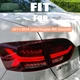 a Pair Red LED Tail Lights For 2011-14 Volkswagen VW Jetta w/Sequential Turn sig