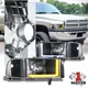 L-Pattern LED Black/Clear Headlights Lamp for 94-02 Dodge Ram 1500 2500 3500