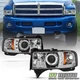 For 1999-2001 Dodge Ram 1500 2500 3500 LED Halo Projector Headlights w/Adapter