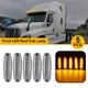 5pcs yellow Front Clear Cab Roof Marker Light For 2008-up Freightliner Cascadia