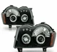BLack Smoked For 2005-2007 Jeep Grand Cherokee LED Halo Projector Headlights