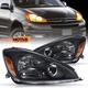 For 2004-2005 Toyota Sienna Halogen Clear Headlights Black Headlamps Left+Right