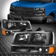 For 03-24 Chevy Express GMC Savana Black Headlights Bumper Signal Lamp Assembly