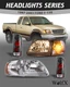 For 1997-2003 Ford F-150 Chrome Corner Headlights+Black Clear Tail Lights Lamps