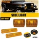 4PC Amber Signal+Fender Bumper Side Marker Lights For Jeep 1987-1995 Wrangler YJ