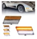 2X Amber Dynamic LED Front Turn Signal Side Marker Lights For 80-82 Corvette C3