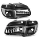 For 1995-2001 Ford Explorer Pair Black Housing Clear Corner Headlight/Lamp Set