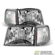 [4PC] 1993-1997 Ford Ranger Headlights Corner Signal Light Headlamps Replacement