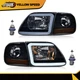 Fit for 97-04 F-150 Expedition LED DRL Headlights & Corner Lights Black/Smoked