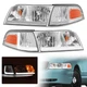 Chrome Headlight W/LED DRL For 1998-2011 Ford Crown Victoria+Corner Signal Lamp 