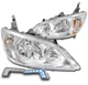 For 04-05 Honda Civic Coupe/Sedan Chrome Headlight Headlamp +Bumper Blue LED DRL