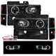 Black LED Projector Headlights Fits 1988-1993 GMC C/K 1500 Corner+Bumper Lamps